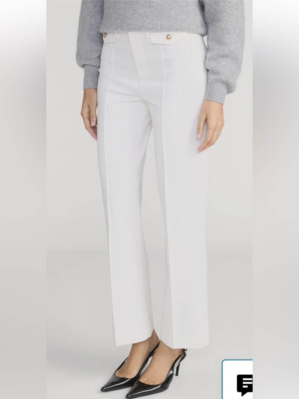 New! Frame SZ 2, cream The Reboot Crop Trousers. - Picture 5 of 13